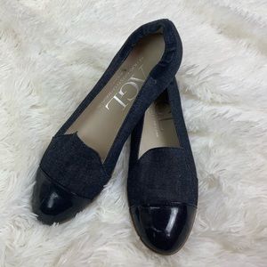 AGL Attilio Giusti Leombruni Denim Cap Toe Flats